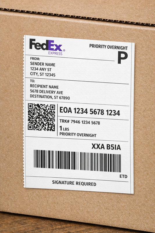 Overnight Shipping Label
